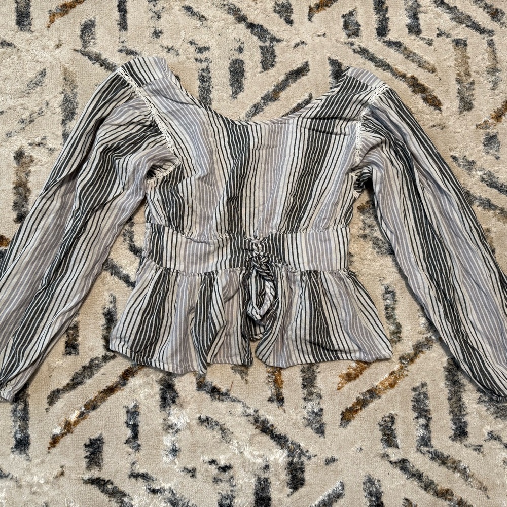 Striped Black and White Women's Top